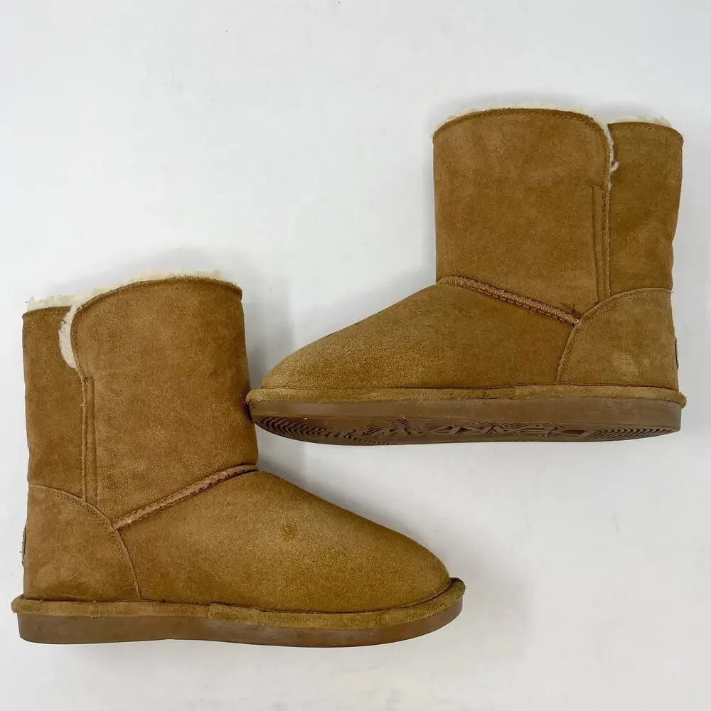 Bearpaw Tan Victorian Suede Boots Youth 5 Toggle Closure